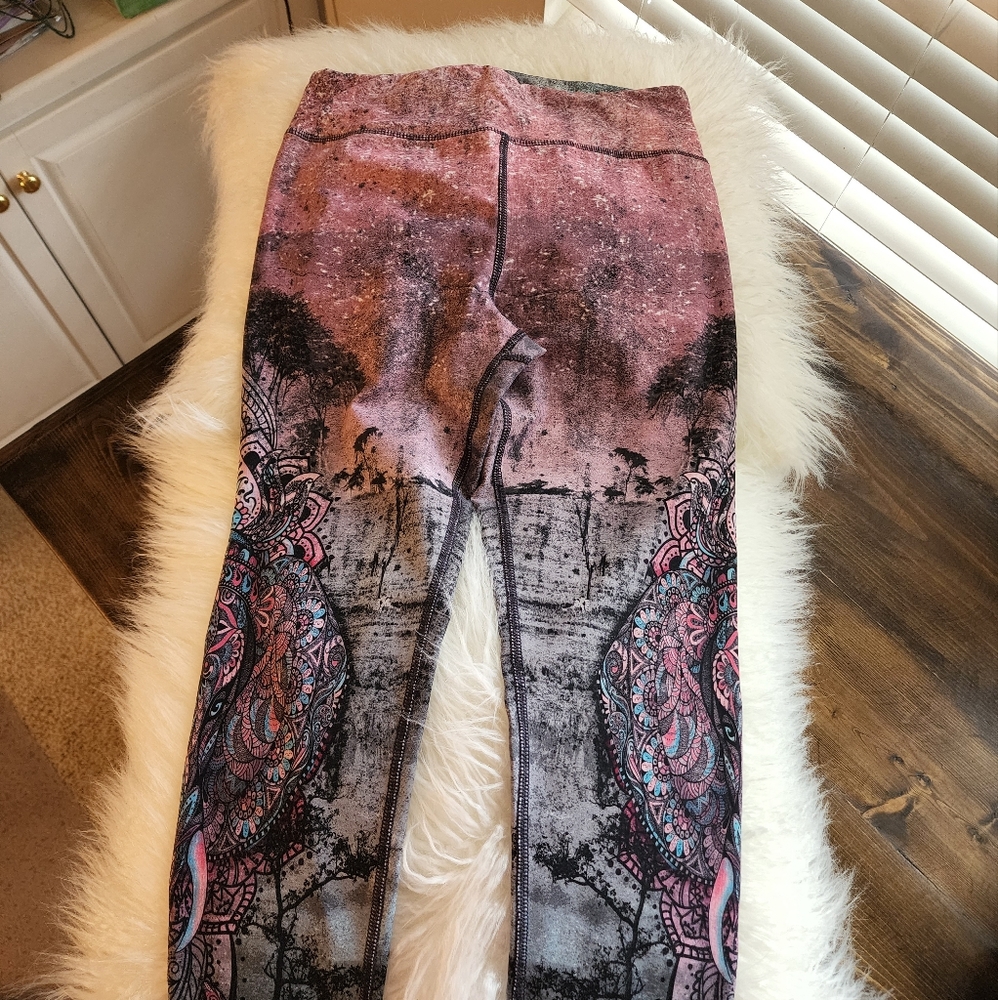 Evolution and Creation Yoga Leggings- Beautiful Elephant Design